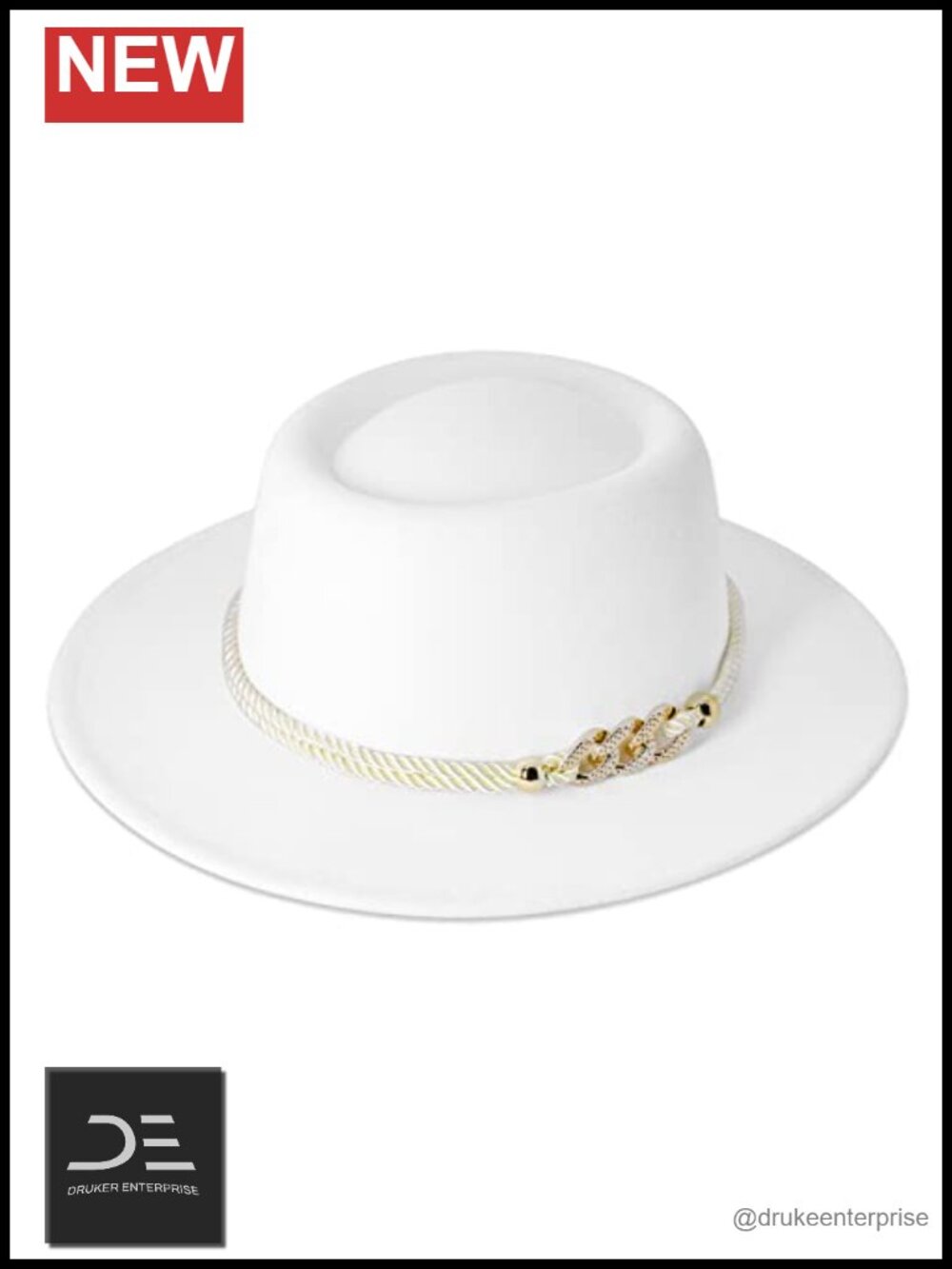 Vintage Style Fedora Hat with Belt Buckle - Lightweight Breathable Adjustable